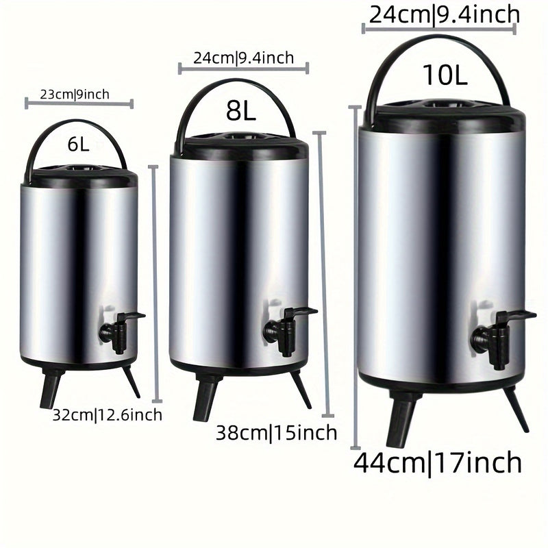 6L/8L/10L Bolsa Aislada - Acero Inoxidable de Grado Alimenticio, Tapón de Un Solo Toque y Gran Capacidad Plegable con Asa, Ideal para Acampar, Tiendas y Fiestas, Bolsa de Fiesta | Bolsa de Acero Inoxidable | Aislamiento Duradero