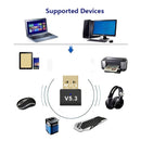 Adaptador sin varillas USB 5.3 - Plug & Play Sin Necesidad de Controladores, Conexión Simultánea para Auriculares/Altavoces/Tabletas/Tarjetas de Teclado/Mouse/Consoles de Juegos/Impresoras/Computadoras/Telefonos, Adaptador Wifi para PC, Diseño Compacto y