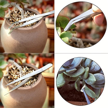 Juego de Herramientas de Jardinería Mini de 15 Piezas para Suculentas y Plantas Pequeñas - Kit Duradero de Plástico/Metal Negro con Mangos, Incluye Paleta, Pala, Botella de Spray y Más - Perfecto para el Cuidado de Plantas de Interior y Micro Paisaje, He