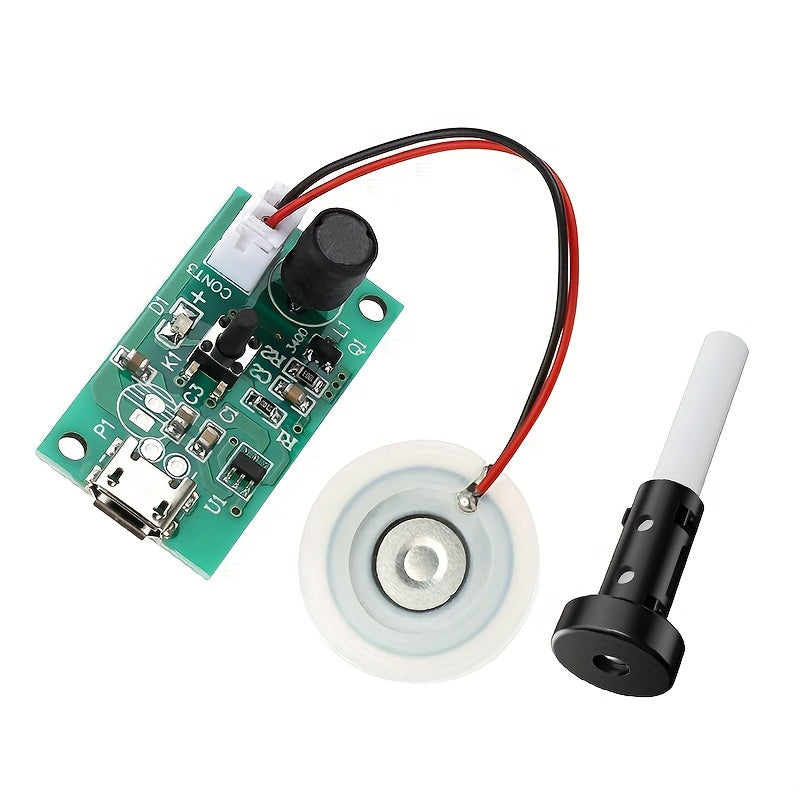 Kit DIY de Humidificador Mini USB con Atomizador y Placa de Circuito Controlador, Placa de Nebulización de Película en Spray Oscilante