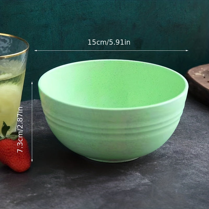 Paquete de 4 tazones de plástico para macarons, redondos, sin plomo, a prueba de caídas, con superficie antiadherente, ideales para avena, ensaladas, pasta, sopas y platos de arroz - Opciones de 1/4/6 piezas