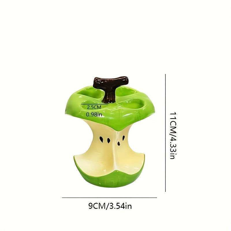 Diseño Original Estilo Manzana Núcleo de Cerámica Soporte de Cepillo de Dientes, Adecuado para Almacenamiento de Cepillo de Dientes Eléctrico, Un Gran Accesorio de Baño de Ducha para el Hogar, Una Buena Opción de Regalo para las Vacaciones