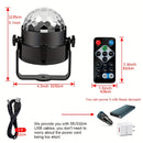 1 pieza de luz de bola de disco RGB con control remoto, activación de sonido, rotación motorizada, luz de cielo estrellado LED alimentada por USB, perfecta para fiestas de baile en casa, bares, karaoke, decoración de pared, regalos y fiestas.