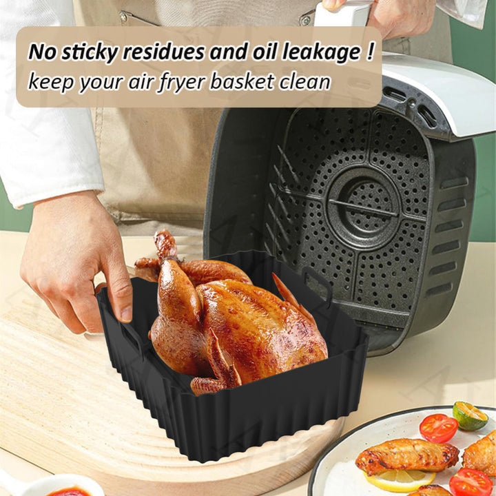 Revestimiento de Silicona para Freidora de Aire Tefal Ey901840, Tower T17099, Salter EK5729, Bandeja Reutilizable para Horno Lakeland, Bandeja de Silicona Antiadherente para Parrilla