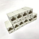 6/10piezas Acoplador de cobre chapado en amarillo premium RJ-45 Ethernet, rectangular categoría, sin necesidad de energía, contacto de cobre adaptador de cable Cat5/Cat6 unión sin batería