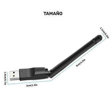 Adaptador de red portátil, Wifi de 2,4G con una velocidad máxima de 150Mbps, con una antena Wifi de alta ganancia, compatible con WPA-PSK/WPA2-PSK para un uso seguro de la red, adecuado para Windows 11, 10, 8, 7 y XP en escritorios y portátiles.