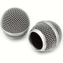 4 piezas de reemplazo de cabeza de micrófono, rejilla de bola con espuma interior, cabezas de reemplazo de malla de acero para Shure SM58