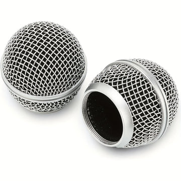 4 piezas de reemplazo de cabeza de micrófono, rejilla de bola con espuma interior, cabezas de reemplazo de malla de acero para Shure SM58