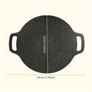 1pc Parrilla Coreana - Placa Circular de Hierro Fundido y Acero Inoxidable Antiadherente con Fumado Ligero, Portátil para Uso en Casa y Exterior, Sin Necesidad de Electricidad, Utensilios de Cocina Duraderos