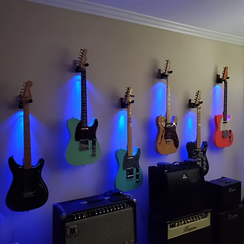 Luz de Pared LED para Guitarra 3-en-1 Mejorada con Sensor de Control de Sonido - Alimentada por USB, Compatible con la Mayoría de Soportes de Guitarra (Soporte No Incluido)