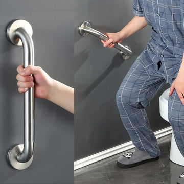 1pc Estilo Clásico Conjunto de Brazo de Ducha y Barra de Sujeción de Metal, Barra de Seguridad para Baño Robusta, Opciones de 12/20 Pulgadas, Kit de Instalación Fácil Incluido