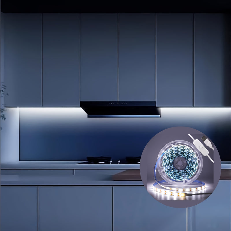 1 pza., Luces de tira LED blancas, Luces de tira LED blancas frías 6000K, Luces de tira LED flexibles brillantes para espejo de tocador, gabinete, cocina, dormitorio, para eventos/tiendas/almacenes