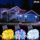 1 pieza de luces solares de tubo para exteriores, 7.0/11.98/22.0 pies 50/100/200 luces de cadena LED para decoración de jardín, bodas, Navidad, Halloween, valla de patio, pared de casa, bar, árbol, porche, piscina, decoración de fiesta de Halloween, ilum