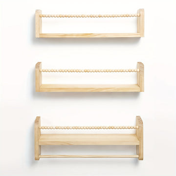 Estantes flotantes para pared, 3 repisas de madera natural, decoración para habitación, cuarto, cocina o guardería, soporte de almacenamiento montado en la pared