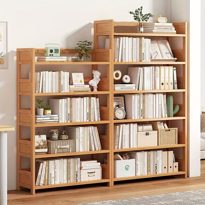 Estante de almacenamiento de bambú de 3 niveles - Organizador de cocina autosoportante, unidad de estantería versátil para baño, sala de estar y oficina, diseño duradero y elegante con múltiples compartimentos, ensamblaje fácil