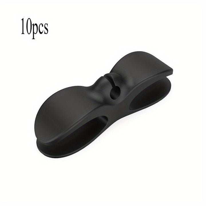 Un conjunto de 10 clips organizadores de cables, un dispositivo de almacenamiento de cables adhesivo para electrodomésticos de cocina, adecuado para clips de gestión de cables de freidor de aire, máquinas de café y licuadoras - No se requiere batería.