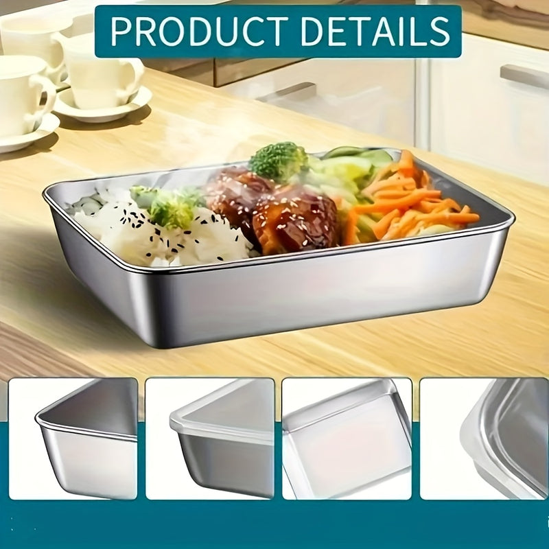 6pcs/8pcs Contenedores Herméticos de Acero Inoxidable para Alimentos | Apto para Congelador | Juego Apilable para Ensaladas y Frutas