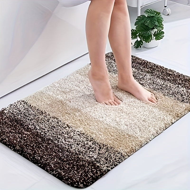 Tapete de baño de imitación cachemira - Suave, acolchado, antideslizante, fácil de mantener, lavable en máquina, tejido de poliéster, forma rectangular para el hogar, baño y entradas de inodoro, tapete de piso de baño | Tapete de baño acolchado | Tapete