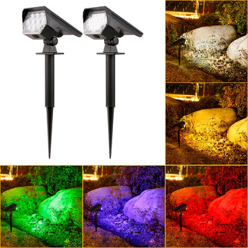 1 foco solar para senderos, 10 LED, 24 LED luces solares para jardín, accesorios de iluminación paisajística semirrehundidos plegables con portalámparas, pantallas de plástico, incluye hardware de montaje para senderos, césped, aceras y entradas de vehíc