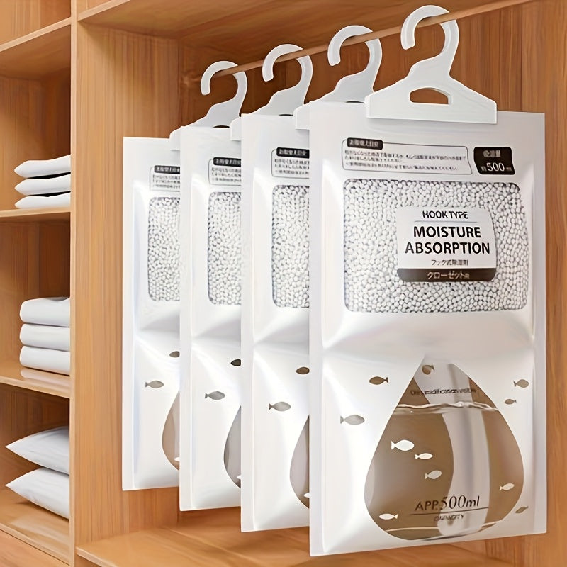 1/3/6 Bolsas de deshumidificador de material nuevo mejorado, deshumidificadores colgantes para dormitorios interiores y armarios para prevenir la humedad.