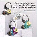Auriculares internos QKZ AK3 FiLe de alta fidelidad, audífonos con cable y micrófono, cancelación de ruido con subwoofer, para gaming y música, plástico duradero, cable de 120 cm/47.24 pulgadas, diseño en colores vivos