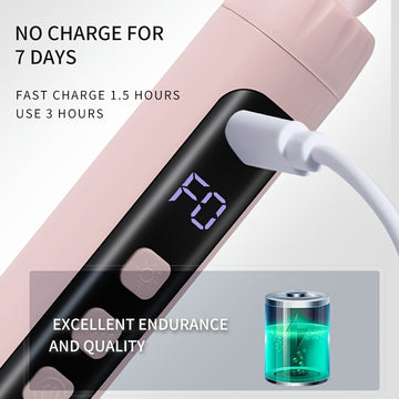 Juego de lima eléctrica portátil 2 en 1 con lámpara de uñas de 5 velocidades ajustable + pulidora USB recargable, ideal para salón y uso doméstico