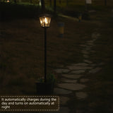 132.08 cm Farola Solar con Macetero, Lámpara de Calle Solar para Jardín, Senderos, Césped y Entrada Exterior (Cálido)