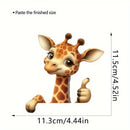 1pc Pegatina de Jirafa Linda para Interruptor, Divertida Calcomanía de Vinilo 3D, Adhesivo Autoadhesivo de PVC con Estampado Animal para Dormitorio y Baño, Fácil de Aplicar y Quitar, Decoración Estética para el Hogar