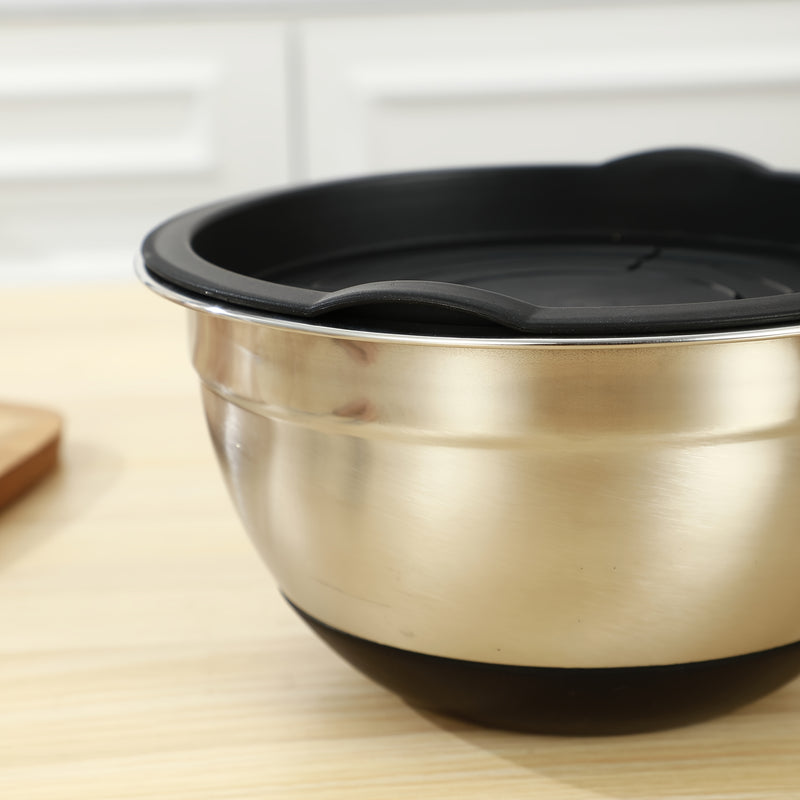 Juego de 5 tazones de acero inoxidable para cocina, diseño apilable que ahorra espacio, ideal para hornear, preparar, cocinar y servir