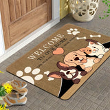 Alfombra de bienvenida con diseño de perro tierno, ideal para baño, cocina, lavandería o entrada, antideslizante, decoración navideña
