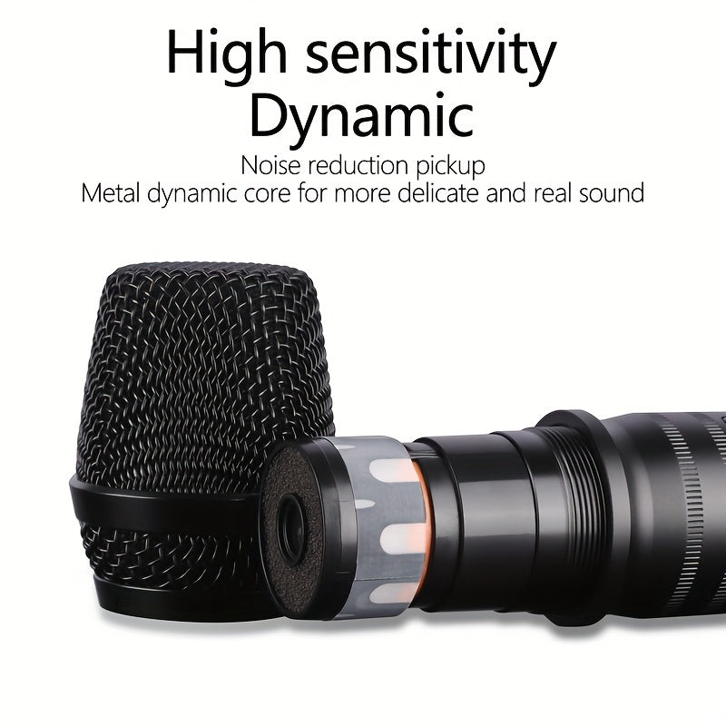 Mezclador de Audio Profesional de 4 Canales con Sistema de Micrófono Inalámbrico UHF para Escenario, Karaoke y Actuaciones En Vivo – Alimentado por USB, Construcción de Aleación, Negro, Incluye 2 Micrófonos y Fuente de Alimentación Fantasma, Accesorios p
