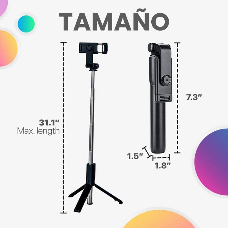 PALO SELFIE 6 EN 1 TRÍPODE CON LUZ LED - SELFIE STICK