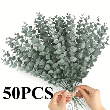 50 Tallos de Sauce Artificial para el Hogar, Ramos de Boda y Decoraciones Primavera-Verano – Ramas Plásticas Falsas para San Patricio, Pascua y Proyectos Artesanales