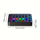 Tarjeta de Sonido en Vivo con Reducción de Ruido de Un Solo Clic, Bloqueo Inteligente de Bajos y Iluminación RGB Vibrante - Recargable por USB, Compatible con Teléfonos/Computadoras