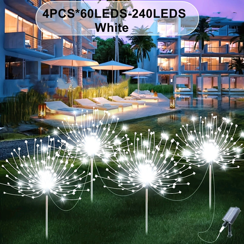 Conjunto de 4 Luces Solares para Jardín Exterior, Lámpara de Medusa con 8 Modos de Iluminación, Regalos de Decoración para Ramadán y San Valentín, Luz LED de Ambiente Romántico, Adecuada para Fiestas al Aire Libre, Bodas, Camping, Cafeterías, Luz Exterio