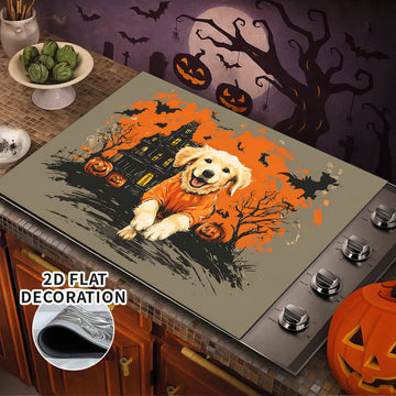 Tapete Protector de Estufa 2D Plano con Forro de Goma, Decoración de Cocina para Halloween - Ideal para Cualquier Cocina, 1 Pieza
