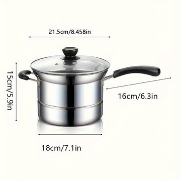 Set de Cocina SENBOWE de Acero Inoxidable - Freidora, Cesta de Vapor y Tapa con Asa para Cocinar, Freír y Vaporizar de Forma Versátil