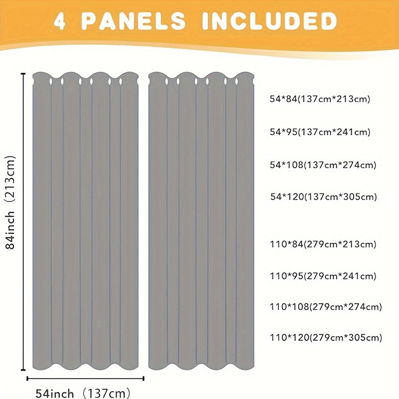 4 cortinas para exteriores para patio, privacidad y filtrado de luz para porches, pabellones, pérgolas y patios traseros, cortinas para exteriores con ojales.