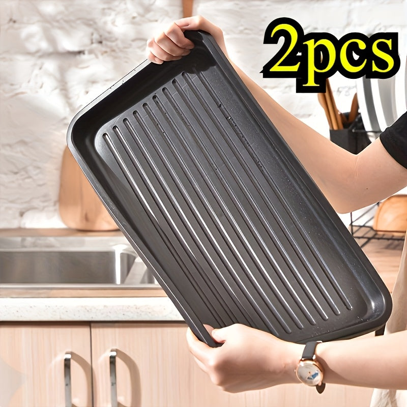 2 Piezas de Bandejas Impermeables para Fregadero Duraderas y Fáciles de Limpiar – Diseño Elegante con Rejillas Circulares para Gabinetes de Cocina y Baño