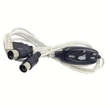 1pc 2-en-1 Cable Convertidor USB a MIDI, 16 Canales Cable de Interfaz Redonda Macho a Hembra Cat5e, Adaptador de Teclado Sintetizador Plug & Play para PC, Estudio de Música, Portátil, Windows, Mac - No Se Requiere Batería