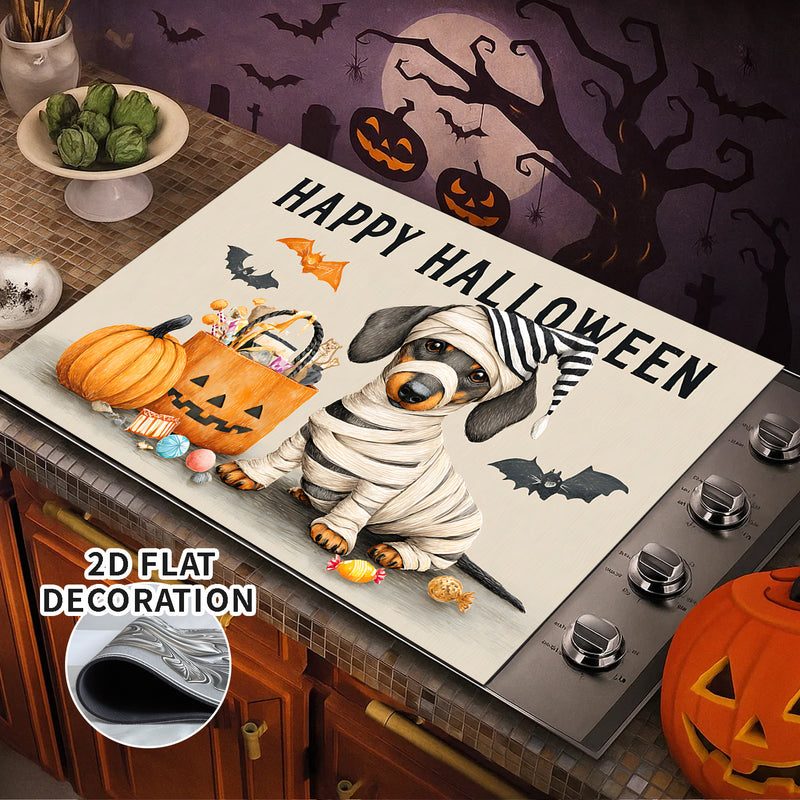 2D Plano, Decoración 2D Plano, Cubierta de Estufa Eléctrica - Cubierta de Estufa de Gas con Forro de Goma, Decoración de Cocina de Halloween, Perfecta para Cualquier Cocina, Protección de Estufa, 1 Unidad, 2D Plano