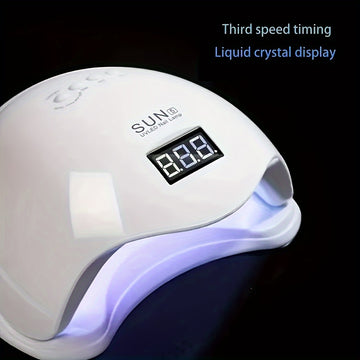 Lámpara LED para uñas de 48W con sensor inteligente - Luz de polir rápido y portátil, pantalla LCD, base extraíble, ideal para uso en casa y salón, alimentada por USB, material plástico, secador de uñas.