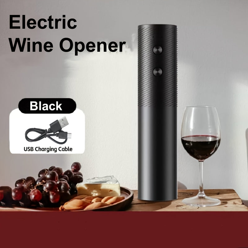 Abrebotellas Eléctrico para Vino, Abridor de Corchos Automático y Eléctrico, Recargable, Quitacorcho con Botón de Un Solo Clic para Cocina Casa Fiesta Boda para Vino Blanco Champán