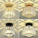 Lámpara de techo moderna con colgante de cristal - Marco de metal negro elegante, montaje semi-inclinado, brillo cálido para sala de estar, dormitorio o oficina, no se requiere cableado, perfecto para decoración moderna de hogar, lámparas colgantes para