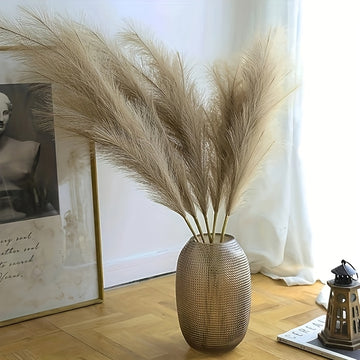 16 piezas de hierba de pampas artificial beige - 54.99 cm de alto, flores de caña de tela suave para decoración del hogar, perfectas para sala de estar, Navidad, Halloween, Pascua, Hanukkah - No necesita contenedor, decoración festiva para mesa|Aparienci