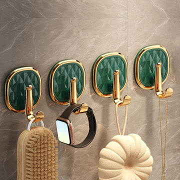 4 piezas de ganchos pegajosos de colores texturizados elegantes - Fáciles de instalar, sin taladro, colgadores de pared para ropa, toallas, batas - Accesorios modernos para baño para decoración del hogar, decoración de baño