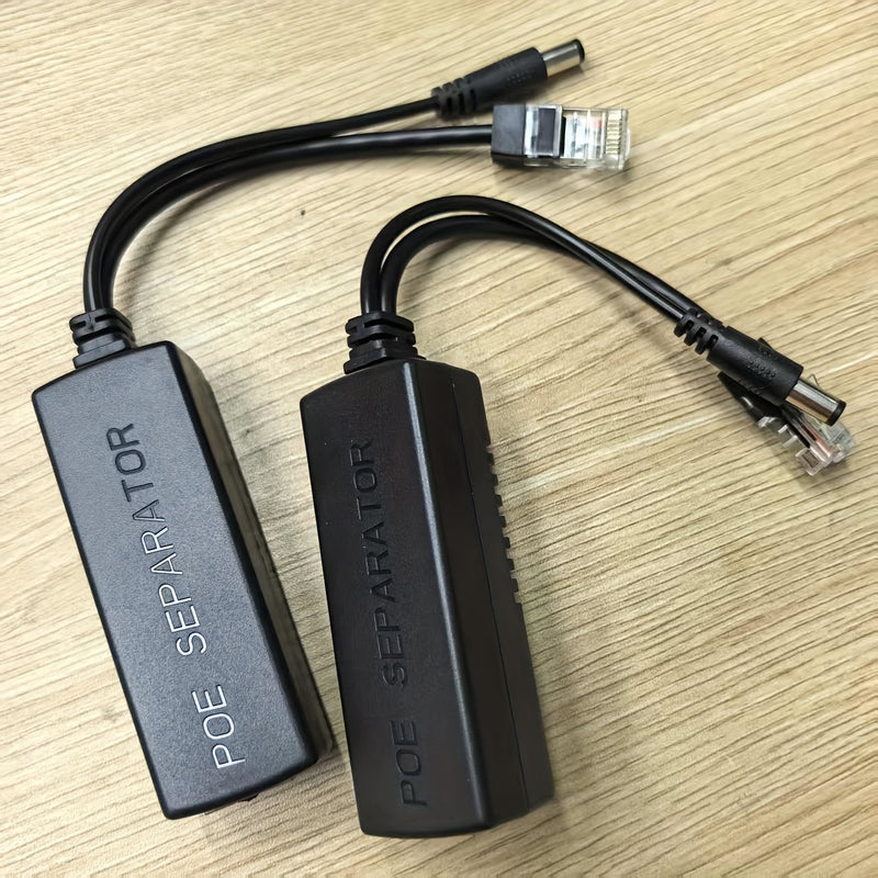 2 unidades de 48V PoE Splitter & Switch - Adaptador de red de alta velocidad con enchufe y funcionamiento, flujo de datos estable, compatible con 802.3af/at, teléfono, cámara, inalámbrico, sistema de seguridad para hogar y oficina, mini splitter para int
