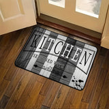 Alfombra de Cocina de Terciopelo Cristal | Fibra de Poliéster Duradera | Antideslizante, Lavable a Máquina | Multiusos para Cocina, Lavandería y Pasillo | Diseño Moderno en Blanco y Negro con Patrón de Tablón de Madera | Acolchado Cómodo, Alfombra para e
