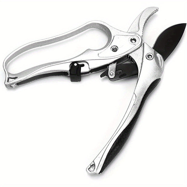 Tijeras de jardín con ratchet - Tijeras de jardín ligeras de aluminio, especializadas para podar frutales y ahorrar esfuerzo al cortar plantas, tijeras de mano esenciales para el jardinerismo