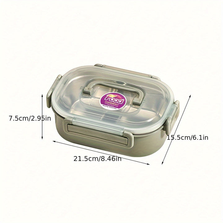 1 pza. lonchera de acero inoxidable aislante, apta para microondas y lavavajillas, con compartimentos, ideal para oficina y estudiantes, perfecta para escuela, comedor y cocina, forma rectangular, regreso a clases